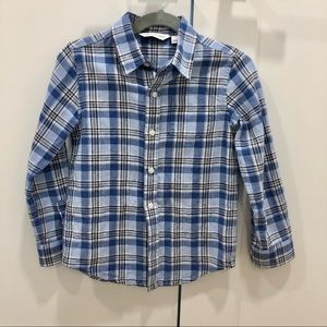 Janie & Jack plaid linen shirt